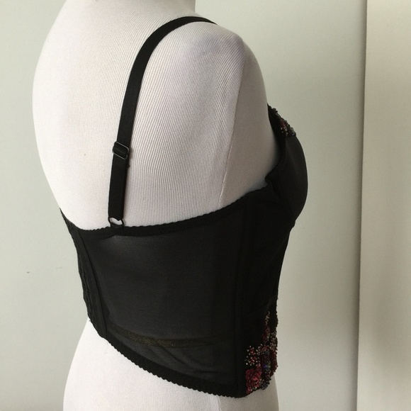 Bebe Floral Sequin Bralette Top in black - Picture 5 of 8